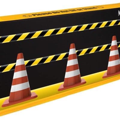 Divider Wall Section with Traffic Cone Graphic