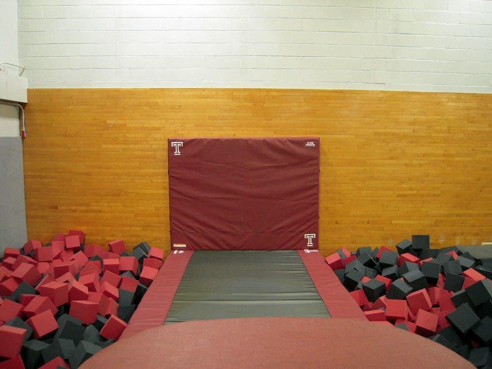 Temple University Gymnastics Foam Pit After