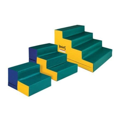 gymnastics stairs in 3 sizes, two steps, three steps, and four steps